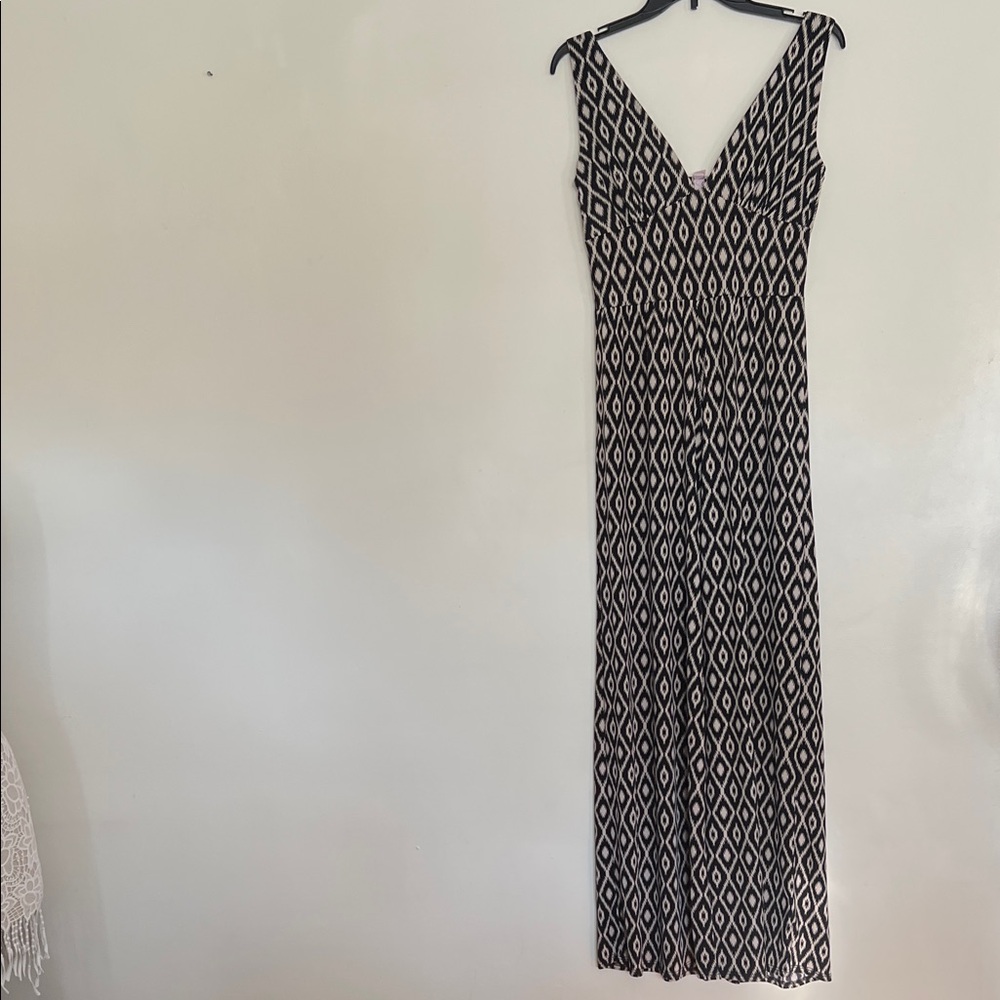 Route Elegant Black and Tan Geometric Jumpsuit